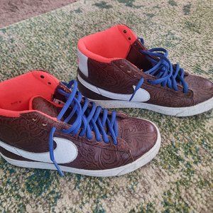 RARE etched leather NIKE vintage high tops